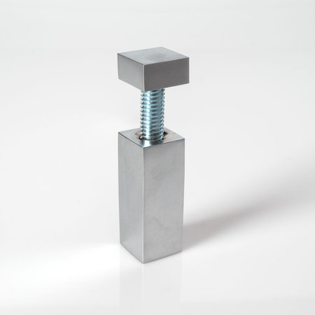 Outwater Square Standoff, 3/4 in Sq Sz, Square Shape, Steel Chrome 3P1.56.00866